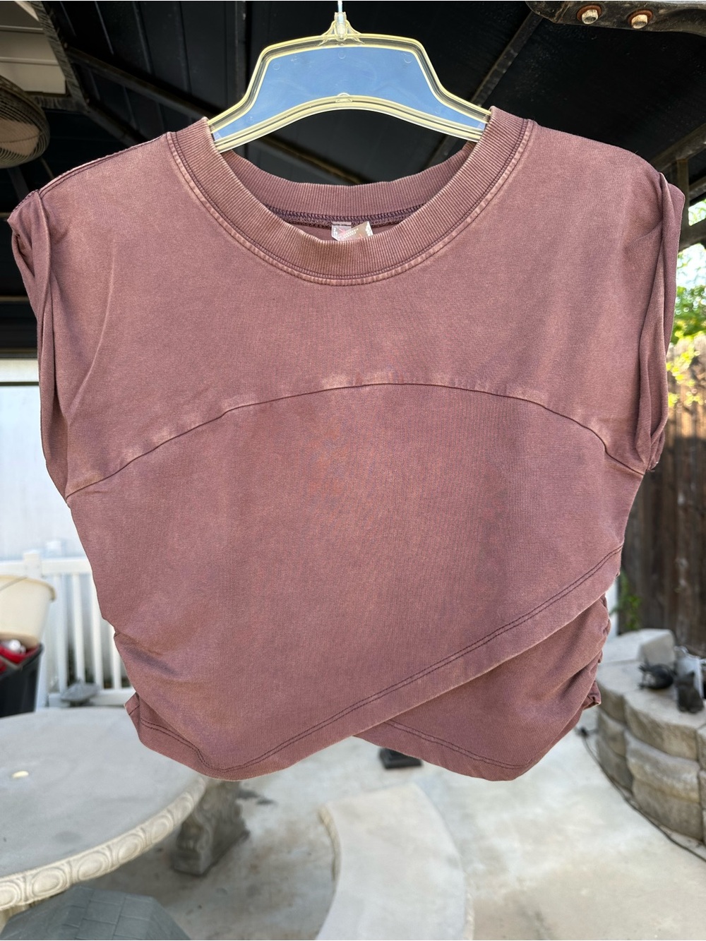 FREE PEOPLE DARK ESPRESSO HOT SHOT CROSSOVER SHIRT SIZE MEDIUM!! SHIRT ONLY!! - Picture 2 of 4